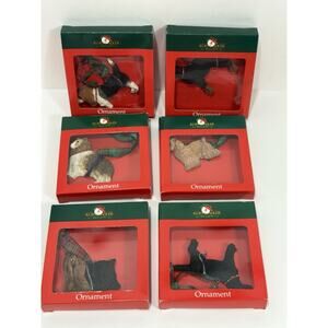 Kurt Adler Puppy Dog Christmas Ornament Lot Of‎ 6 Yorkie Collie Spaniel Etc